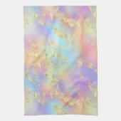 Modernes Rainbow-Gradient- und Gold-Marmormuster Geschirrtuch (Vertikal)