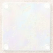 Modernes Rainbow-Gradient- und Gold-Marmormuster Glasuntersetzer (Rückseite)