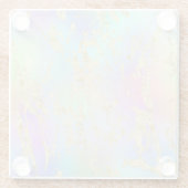 Modernes Rainbow-Gradient- und Gold-Marmormuster Glasuntersetzer (Rückseite)