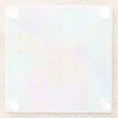 Modernes Rainbow-Gradient- und Gold-Marmormuster Glasuntersetzer (Rückseite)