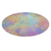 Modernes Rainbow-Gradient- und Gold-Marmormuster Schneidebrett (Ecke)
