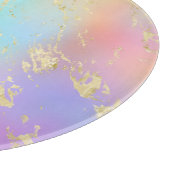 Modernes Rainbow-Gradient- und Gold-Marmormuster Schneidebrett (Ecke)