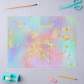 Modernes Rainbow-Gradient- und Gold-Marmormuster Seidenpapier (Basteln)