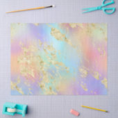 Modernes Rainbow-Gradient- und Gold-Marmormuster Seidenpapier (Basteln)
