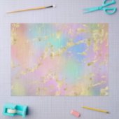 Modernes Rainbow-Gradient- und Gold-Marmormuster Seidenpapier (Basteln)