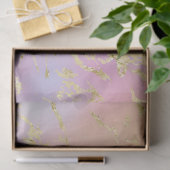 Modernes Rainbow-Gradient- und Gold-Marmormuster Seidenpapier (Geschenk)