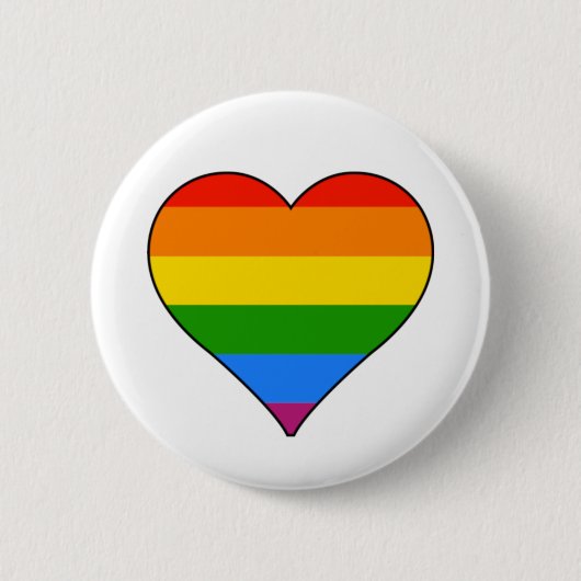 Modernes Rainbow-Herz-LGBTQ-Prix für benutzerdefin Button (Vorderseite)
