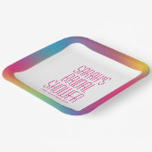 Modernes Rainbow Holographic Gradient Brautparty Pappteller (Gewinkelt)