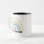 Modernes Rainbow-Hund-Mama-Monogramm Zweifarbige Tasse (Vorderseite Links)