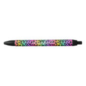 Modernes Rainbow Leopard Skin Pattern Monogram Kugelschreiber (Vorderseite)
