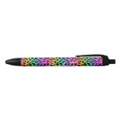Modernes Rainbow Leopard Skin Pattern Monogram Kugelschreiber (Oberseite)