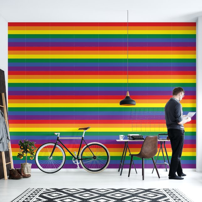 Modernes Rainbow LGBT Gay Pride Muster Tapete (Wohnbereich)