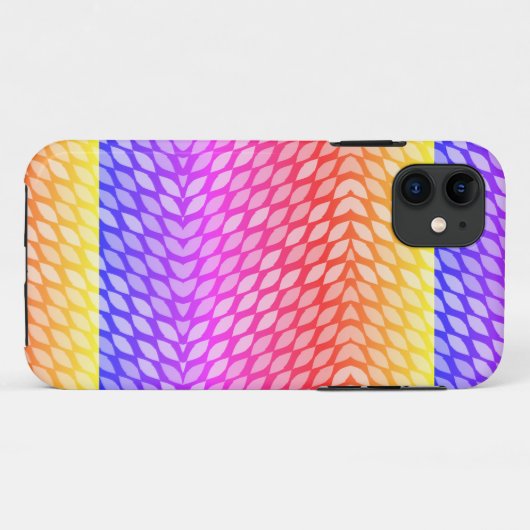 Modernes Rainbow-Muster iPhone Case (Rückseite (Horizontal))