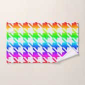 Modernes Rainbow Ombre Hahnentrittmuster Pattern Handtuch (Handtuch)