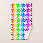 Modernes Rainbow Ombre Hahnentrittmuster Pattern Handtuch (Handtuch)