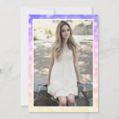 Modernes Rainbow Ombre Lights Foto Sweet 16 Einladung (Rückseite)