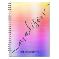 Modernes Rainbow Ombre Metal Monogram Script