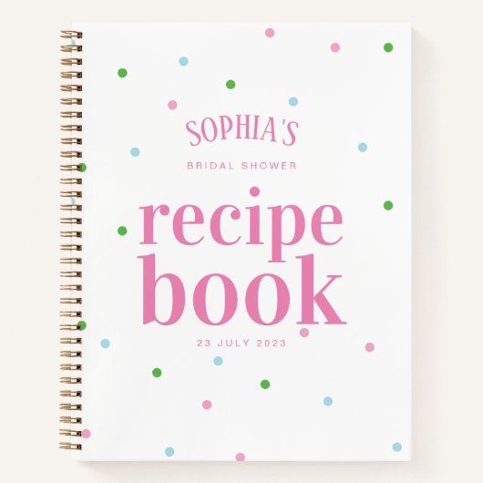 Modernes Rainbow Spot Brautparty Rezept Buch (Vorderseite)