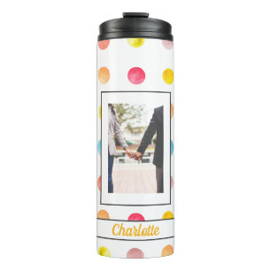 Modernes Rainbow-Spottern-Muster-Foto Personalisie Thermosbecher