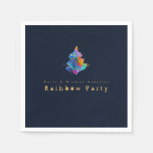 Modernes Rainbow Weihnachtsbaum Personalisiertes P Serviette (Vorderseite)