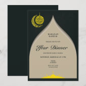 Modernes Ramadan Kareem Iftar Eid Dinner Party Einladung (Vorne/Hinten)