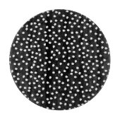 Modernes Random Polka Dot Muster Schwarz-Weiß Schneidebrett (Vorderseite)