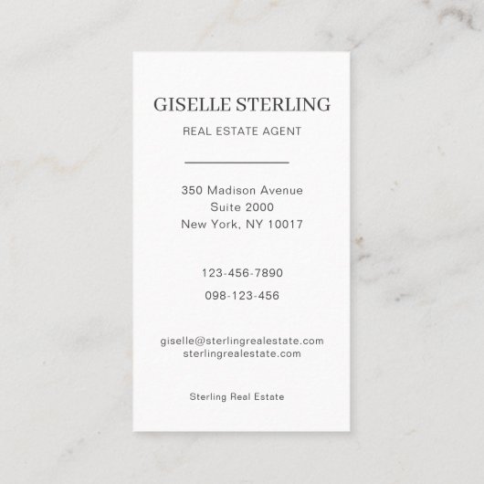 Modernes Real Anwesen Agent Foto Beruflich Visitenkarte (Rückseite)
