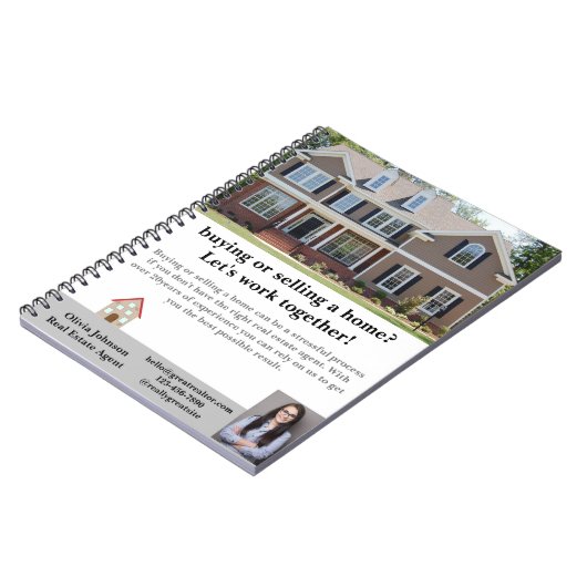 Modernes Real Anwesen Agent für Notebooks Notizblock (Linke Seite)