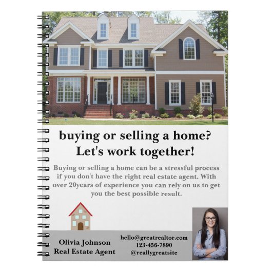 Modernes Real Anwesen Agent für Notebooks Notizblock (Vorderseite)