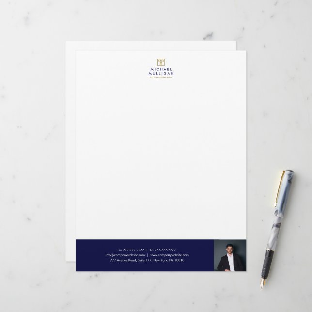 Modernes Real Anwesen Agent Letter Head Stationier Briefbogen (Vorderseite/Rückseite Beispiel)