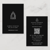 Modernes Real Anwesen Agent Realtor Logo Schwarz-w Visitenkarte (Vorne/Hinten)
