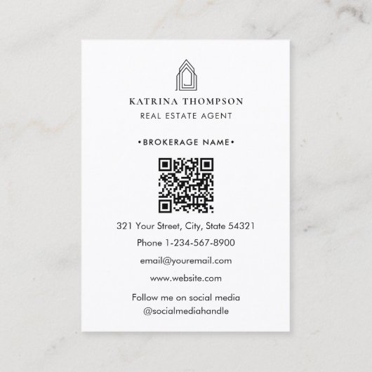 Modernes Real Anwesen Agent Realtor Logo Visitenkarte (Rückseite)