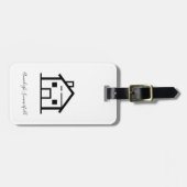 Modernes Real Anwesen Agent Weiß Personalisiert Gepäckanhänger (Vorderseite horizontal)