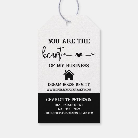 Modernes Real Anwesen Agent WerbeValentine Geschenkanhänger (Rückseite)