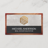 Modernes Real Anwesen | Holzleder-Visitenkarte Visitenkarte (Vorderseite)