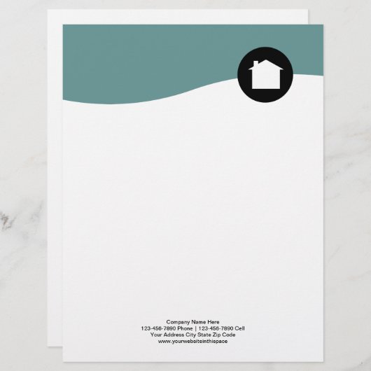 Modernes Real Anwesen Letterhead Stationäre Briefbogen (Vorne/Hinten)