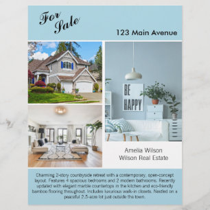Modernes Real Anwesen Listing 2 Sided Flyer