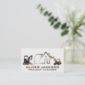 Modernes Real Anwesen Logo | Baufahrzeuge Visitenkarte (Stehend Vorderseite)