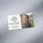 Modernes Real Anwesen Logo | Geschäftsfrau Magnetische Visitenkarte (Beispiel)