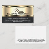 Modernes Real Anwesen Logo | Gold Metallic Visitenkarte (Vorne/Hinten)