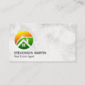 Modernes Real Anwesen Logo | Marmoruntergrund Visitenkarte (Vorderseite)