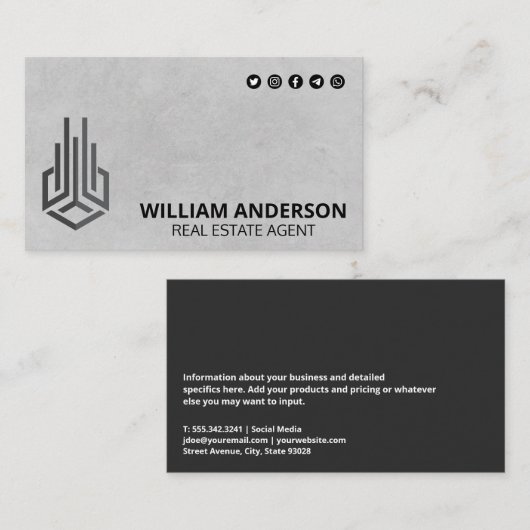 Modernes Real Anwesen Logo | Symbole für soziale M Visitenkarte (Vorne/Hinten)