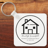 Modernes Real Anwesen Logo und QR Code Business Schlüsselanhänger (Vorderseite)