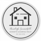 Modernes Real Anwesen Minimalistisch Swag Aufkleber (Vorderseite)