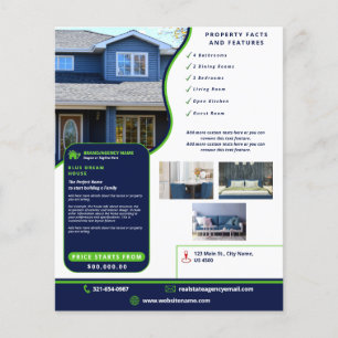 Modernes Real Anwesen Navy Blue und Green individu Flyer