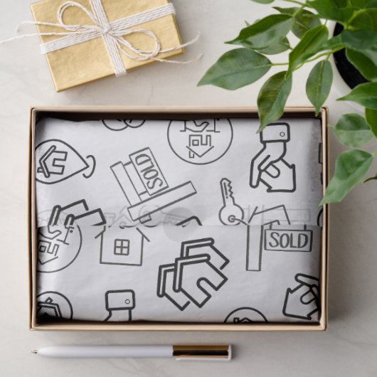 Modernes Real Anwesen QR Code Marketing Seidenpapier (Geschenk)