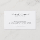 Modernes Real Anwesen/Realtor, Anwaltskarte Visitenkarte (Rückseite)