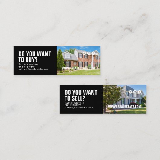 Modernes Real Anwesen Zuhause Foto beruflicher Imm Mini Visitenkarte (Vorne/Hinten)