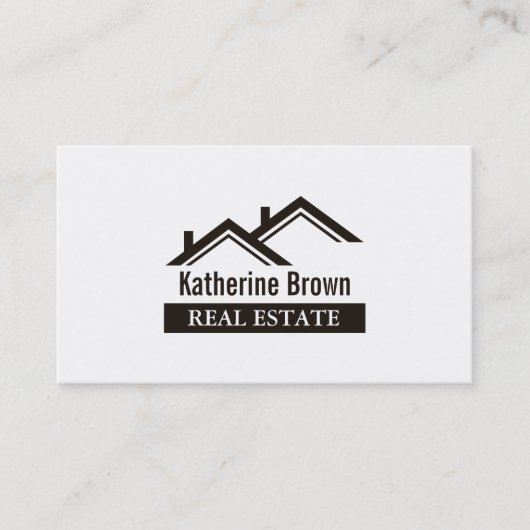 Modernes Real Esate Brown Icon Realtor Foto Visitenkarte (Vorderseite)