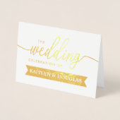 Modernes REAL FOIL Script Einladung Gold (Vorderseite)
